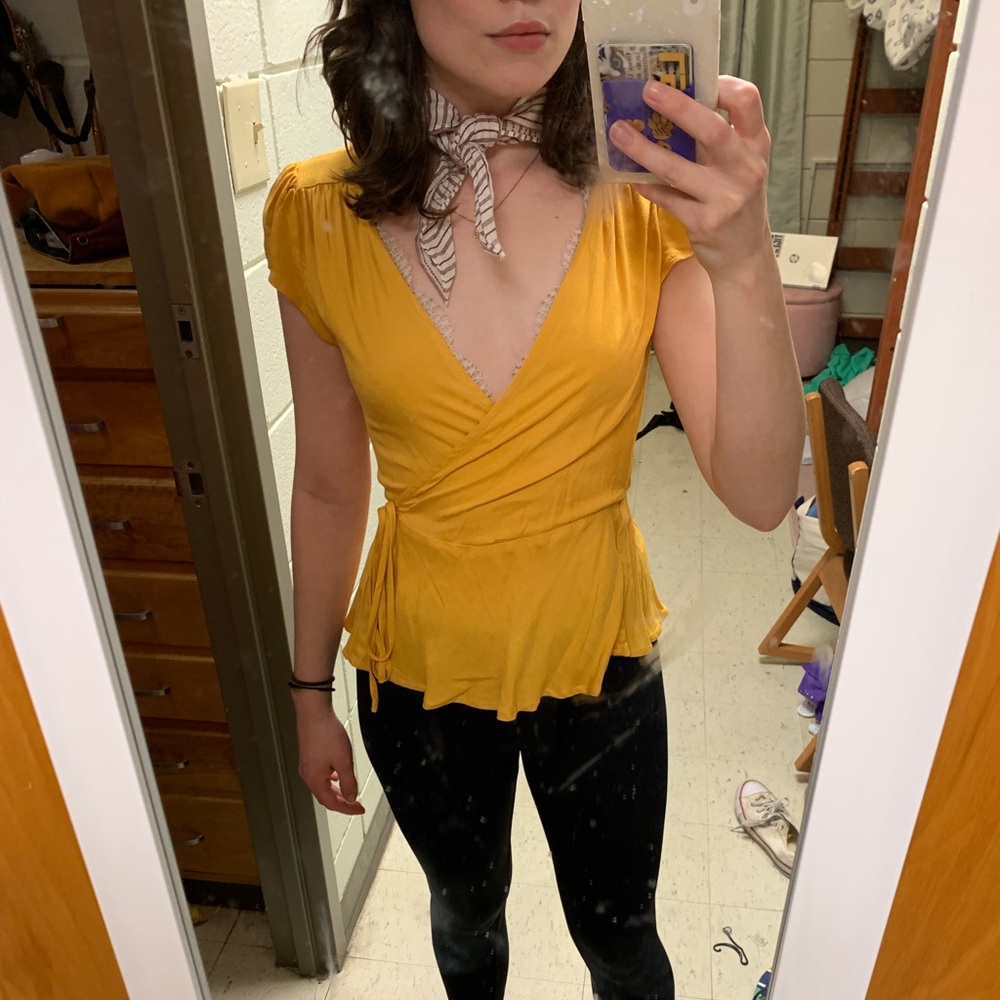 Love Fire Yellow tie top